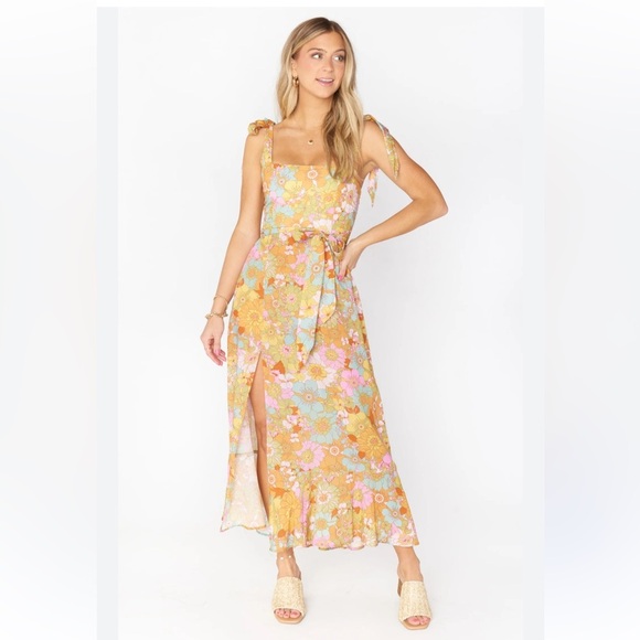 EUC - Show Me Your Mumu - Claire Midi Dress - Size L - Groovy Blooms - Picture 1 of 5